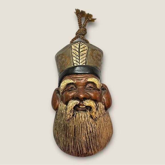 Vintage 1960s Japanese Ceramic Clay Bell Seven Gods of Fortune - Jurojin. RARE - Picture 2 of 14